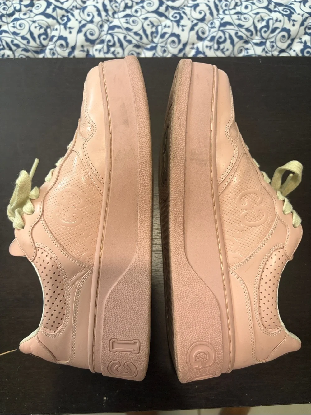 Gucci Pink Leather Lace-Up Women's Sneakers